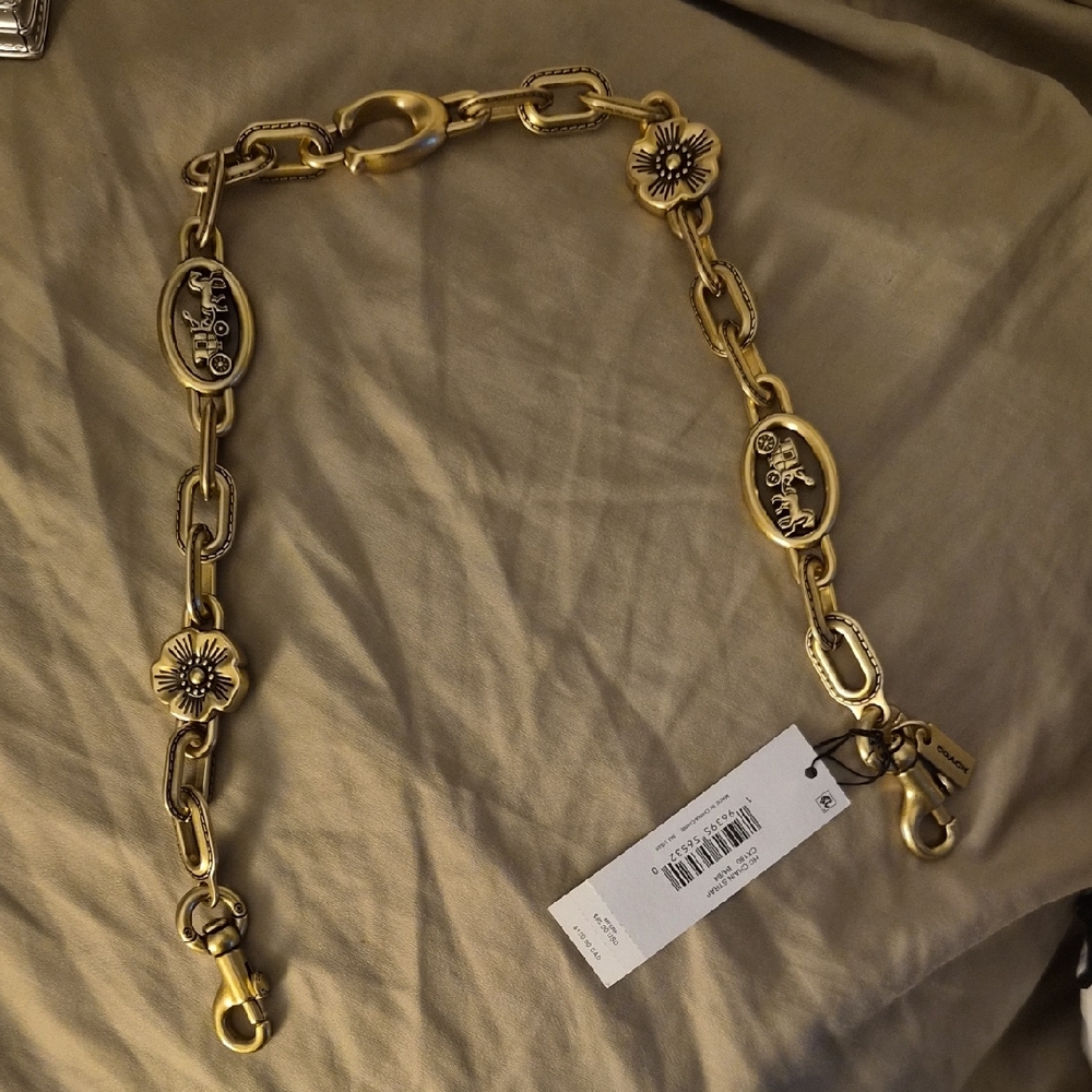 Gold Chain Belt with Floral Accents